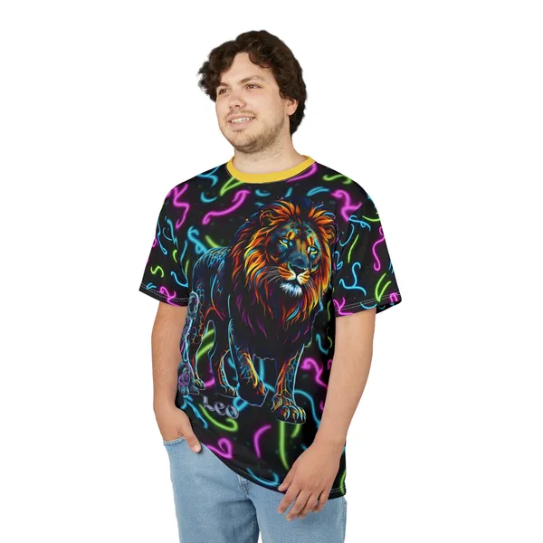Leo_Zodiac_Neon_Lion_Unisex_Tee_White_Stitching_4_Oz